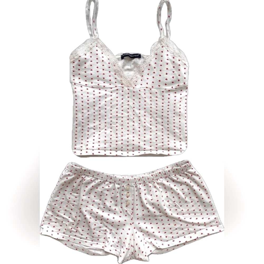 Y2K Nighttime Tank Top & Shorts W/ Hearts